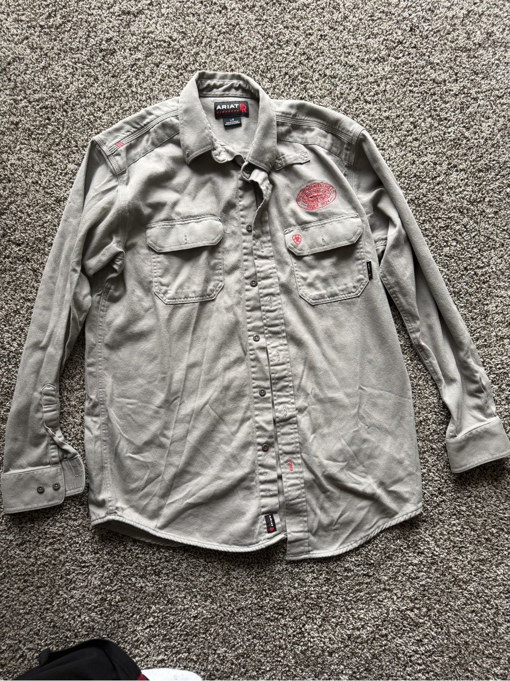 Ariat Men's Light Gray Long-Sleeve Casual Button-Down Shirt